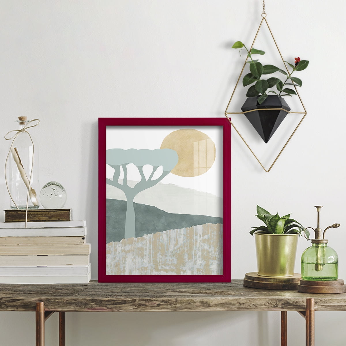 Ennerdale III - Framed Print w/glass - Cherry Red