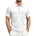 thumbnail image 5 of Plus Size Big & Tall Men's Summer Solid Casual Shirt Tops Turndown Collar Short Sleeve Loose Fit Multi-Pocket Button Down Polyester Blend Breathable Quick Dry Fishing Hiking, 5 of 9