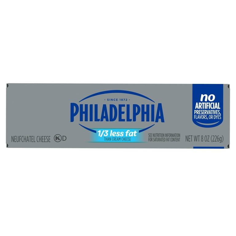 Philadelphia Reduced Fat Cream Cheese, 8 oz Brick - Walmart.com