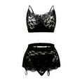 (3Pack)Women Sets with Your Side of The Bed Garter Belt 3 Piece Womens
