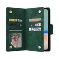thumbnail image 2 of SaniMore for Samsung Galaxy A25 5G Case, PU Leather 2 in 1 Zipper Wallet Removeable Wrist Strap Card Slots Cash Pocket Kickstand Shockproof Anti-fall Full Protective Shell For Samsung A25 5G, Green, 2 of 15
