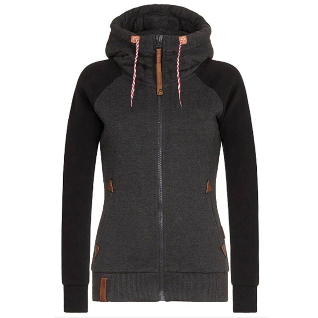 Mujeres invierno con capucha Tops manga larga transpirable sudadera bolsillo invierno sudaderas con cremallera