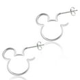 thumbnail image 3 of Disney Womens Mickey Mouse Sterling Silver Outline Small Hoop Earrings, 3 of 5