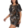 thumbnail image 2 of Kdxio Leopard On Tree Branch Print Pajamas Sets for Women Short-Sleeved Pjs with Lounge Shorts Two Piece Sleepwear S-4XL, 2 of 5