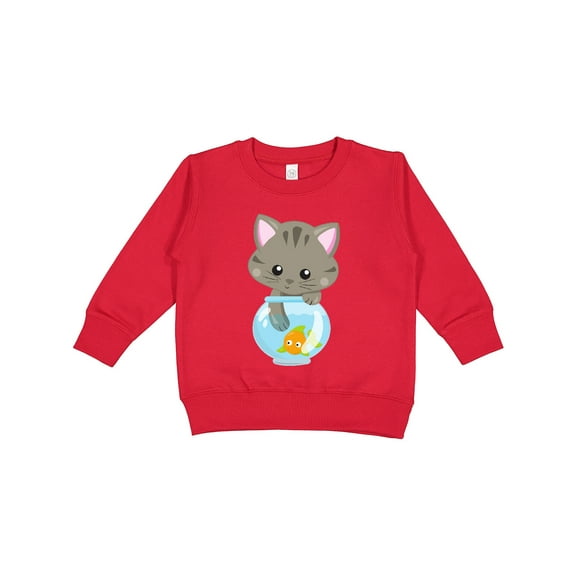 Inktastic Cute Cat, Little Cat, Kitty, Kitten, Fish Bowl Toddler Sweatshirt