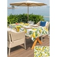 thumbnail image 5 of Outdoor Tablecloth with Umbrella Hole for Patio/Picnic/Party/Camping, Lemon Waterproof Table Cloth Rectangle Table Cover Washable, Yellow Fruits Summer Watercolor Botanical Leaf Plant (60"x 120"), 5 of 8