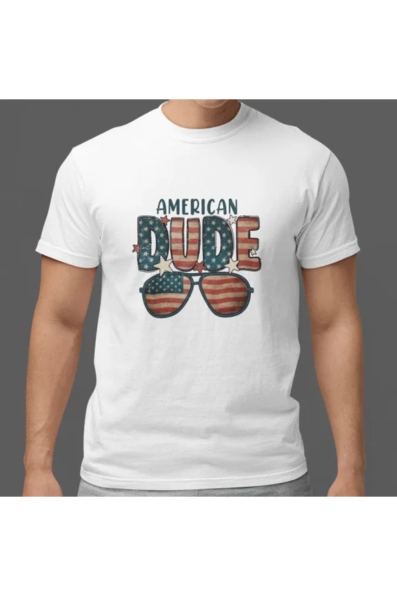 American Dude USA Flag Independence Day T-shirt