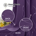 thumbnail image 3 of Deconovo Blackout Curtains Grommet Thermal Insulated Room Darkening Curtain for Bedroom, Wave Line and Dots (2 Panels, 52" x 54", Purple Grape), 3 of 9