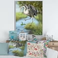 thumbnail image 2 of Designart 'Crane Hunting A Frog' Farmhouse Framed Canvas Wall Art Print, 2 of 5