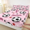 thumbnail image 4 of Erosebridal Girls Sport Soccer Queen Sheet Sets 4 Pieces,Ball Gamer Bed Set for Kids Teens,Lightweight Room Decor, 4 of 5
