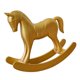 thumbnail image 1 of Estatua de caballo mecedor, figura decorativa de madera, adorno de escritorio para la oficina y la vida. Oro, 1 of 8