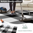 thumbnail image 5 of Black White Plaid Outdoor Rug for Patio/Deck/Porch, Non-Slip Large Area Rug 5 x 7 Ft, Farmhouse Modern Abstract Art Buffalo Indoor Outdoor Rugs Washable Area Rugs, Camping Rug Carpet Runner, 5 of 8