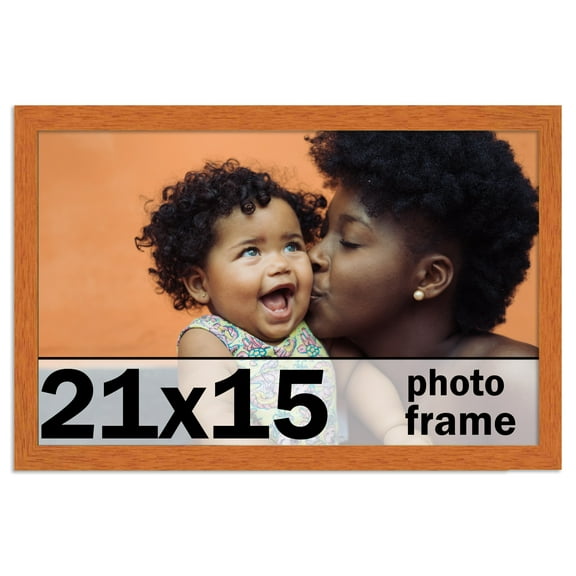 21x15 Frame Honey Pecan Brown Picture Frame - Modern Photo Frame Includes UV Acrylic Shatter Guard