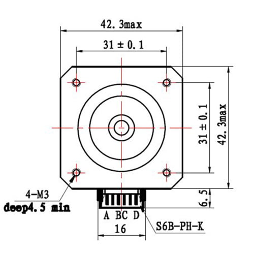 NEMA 17 Stepper motor 12V For CNC Reprap 3D printer extruder 36oz-in 26Ncm 0.4A 