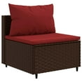 thumbnail image 4 of vidaXL 7 Piece Patio Lounge Set with Cushions Brown Poly Rattan, 4 of 12