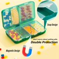 thumbnail image 5 of Magnetic Travel Pill Organizer, 7 Compartments Portable Pill Box, Large Vitamin Organizer with Labels, Daily Pill Case Medicine Organizer, Big Supplement Organizer Magnet Pill Container Blue, 5 of 6