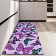 thumbnail image 4 of Purple Butterfly Pattern Kitchen Rug Mat,Kitchen Runner Rugs Non Skid Washable,Decorative Kitchen Floor Mats for Kitchen,Sink,Laundry,17"X47", 4 of 5