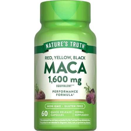 Maca Root 1600 mg | 60 Capsules | Male Performance Pills | by Nature's Truth