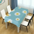 thumbnail image 6 of Coolnut Flowers Polka Dot Blue Tablecloth Durable Square Table Cloth Waterproof Stain Proof Camping Tablecloths for Outdoor Picnic Family Dinner Restaurant 54 x 72 Inch House Decor, 6 of 7