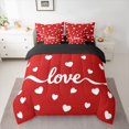 thumbnail image 2 of jejeloiu Happy Valentins'S Day 7-Piece Twin Bedding Sets,Cartoon Heart Print Bedding Comforter Set,Red White Sheet Sets For Girls,Super Cozy Room Decor Reversible, 2 of 8