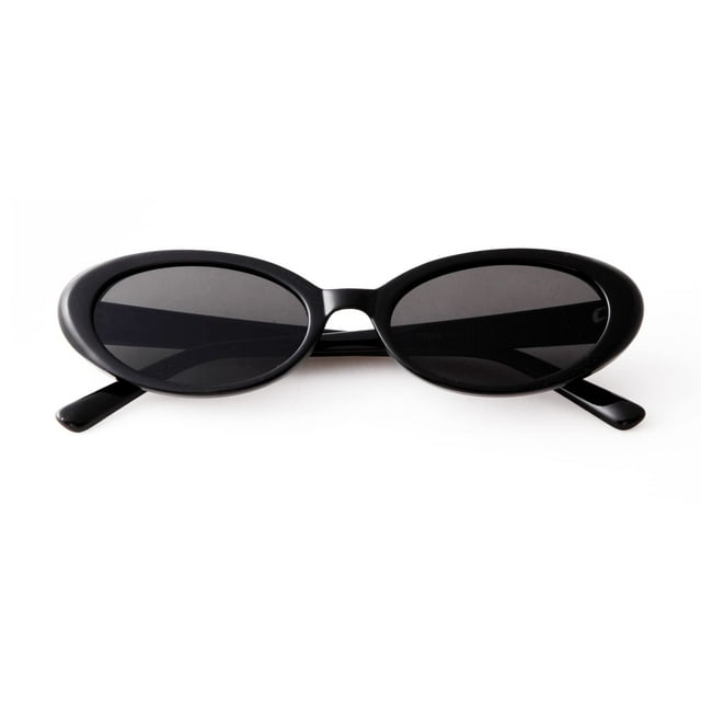 Lentes de Sol Ovalados Retro Laurinny de los 90 con Protección UV400 en Negro