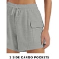 thumbnail image 5 of Pinspark Comfy Shorts for Women Lounge Casual Short Soft Workout Sports Wear Elastic High Waisted Cargo Pockets, 5 of 6