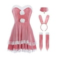 thumbnail image 3 of Conjunto de Disfraz de conejo Hugo Disfraz de conejita Mono de una pieza Rosado, 3 of 6