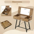 thumbnail image 3 of Costway Vanity Desk with Flip Top Mirror Makeup Dressing Table with Power Outlets Drawer, 3 of 10