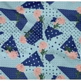thumbnail image 4 of oneOone Cotton Poplin Twill Baby Blue Fabric Geometric & Rose Floral Sewing Fabric By The Yard Printed Diy Clothing Sewing Supplies 56 Inch Wide, 4 of 4