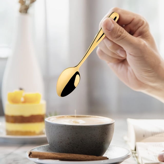 Birdeem Mini Stainless Steel Spoons,Colorful Stirring and Dessert Teaspoons,Compact Size for Easy Adult Handling,Dishwasher Safe Versatile Use at Home Or Travel