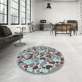 thumbnail image 3 of Ahgly Company Indoor Square Patterned SkyBlue Area Rugs, 3' Square, 3 of 6