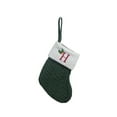 thumbnail image 2 of Fridja 8 Inches Mini Initial Monogram Embroidered Christmas Stocking Knitted Christmas Decorations Stocking Knit Cute Christmas Stocking for Fireplace, Mantel, Doors, Christmas Tree, Green-H, 2 of 5