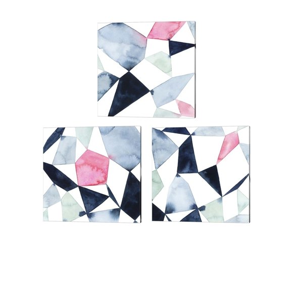 Metaverse Grace Popp 'Geo Gems' Canvas Art (Set of 3)