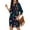 Cyan, variant on Women's Casual Dress Long Sleeve Round Neck Snowflake Print with Pocket Winter Theme Loose Fit Midi Dress for Spring Fall,Black,L