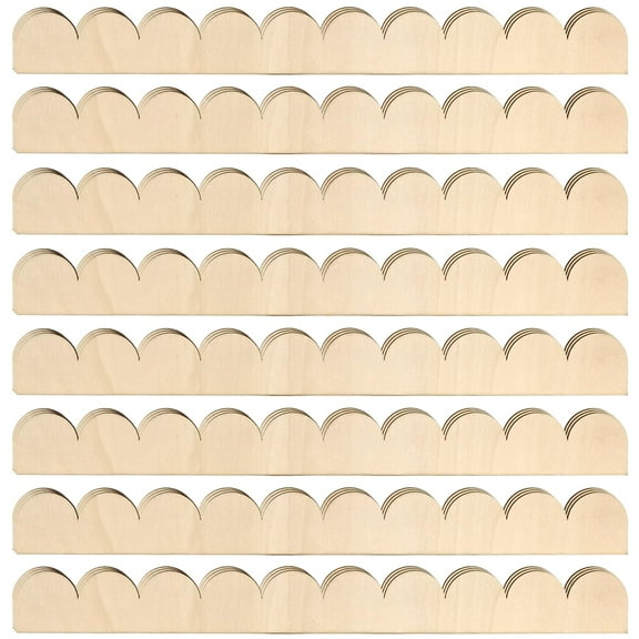 24 Pack of 15.75 Inch Unfinished Wooden Scalloped Moulding Trim Unfinished Scalloped Decorative Wood Trim DIY
