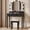 Black, variant on Toogaho Makeup Vanity Set with Stool and Lighted & Detachable Mirror,Vanity Desk with 5 Drawers & 8 Hanging Hooks,Adjustable Brightness,Pink