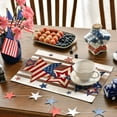 thumbnail image 2 of Sm:)e Stars 4th of July Placemats Set of 4, Wooden Patriotic Decor Durable and Stylish Independence Day Party and Family Gathering Supply 12 x 18 Inch, 2 of 7