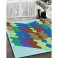 thumbnail image 3 of Ahgly Company Machine Washable Indoor Rectangle Transitional Medium Aqua Marine Green Area Rugs, 7' x 10', 3 of 7
