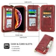 thumbnail image 4 of Mantto Case For iPhone X, Shockproof Shoulder Strap Wallet Case Zipper Card Slot Protector Cover 5.8 Inch,Red, 4 of 7