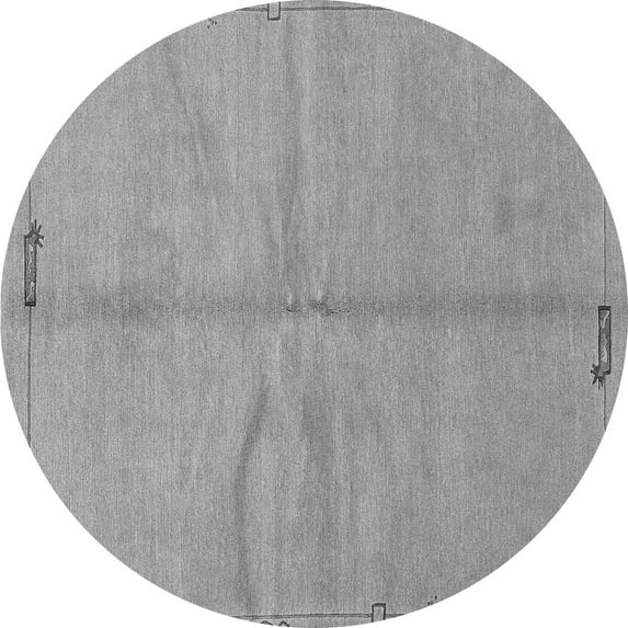 Ahgly Company Indoor Round Abstract Gray Modern Area Rugs, 3' Round