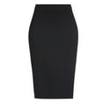 thumbnail image 5 of HXWCHs Women's Stretch Pencil Midi Skirt High Waist Slim Fit Bodycon Elegant Business formal Attire Black L, 5 of 8