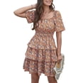 thumbnail image 1 of Vestido PRETTYGARDEN Floral de Cúrcuma de Verano Corto Talla L, 1 of 6