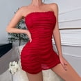 thumbnail image 4 of Summer Dresses for Women 2025, Women Dresses,Women Sheer Mesh Dress Ruched Frill Trim Mini See Through Casual Tops Lingerie Nightwear, 4 of 8