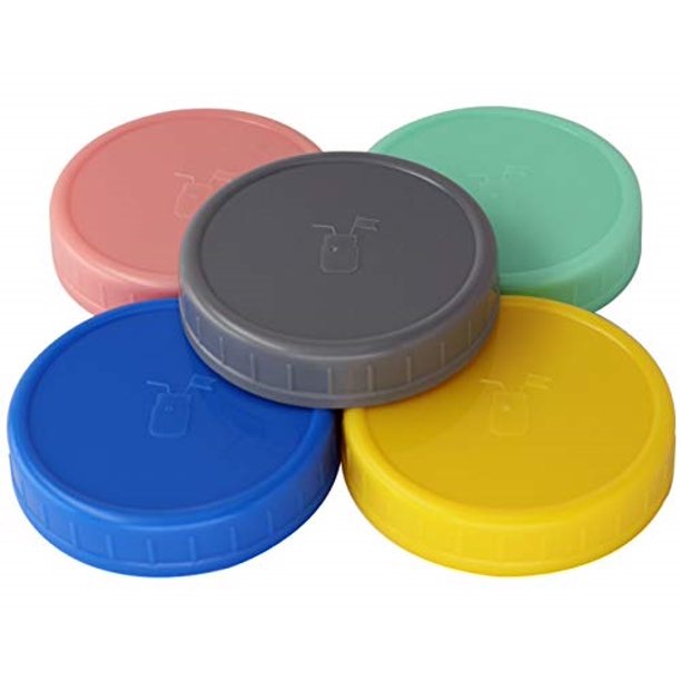 MJL Leak Proof Plastic Storage Lids With Silicone Liners For Mason Jars