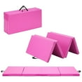 thumbnail image 5 of Ainfox 3'x6'x2" Gymnastic Mat Thick Folding Panel Exercise Yoga Tumbling Gymnastic Fitness Training Home Exercise, Pink, 5 of 6