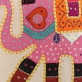 thumbnail image 4 of Stylo Culture Indian Couch Throw Pillow Covers 16x16 Applique Patchwork Baby Pink Bohemian 40 x 40 cm Bedroom Cotton Elephant Square Cushion Covers | Set Of 2, 4 of 4