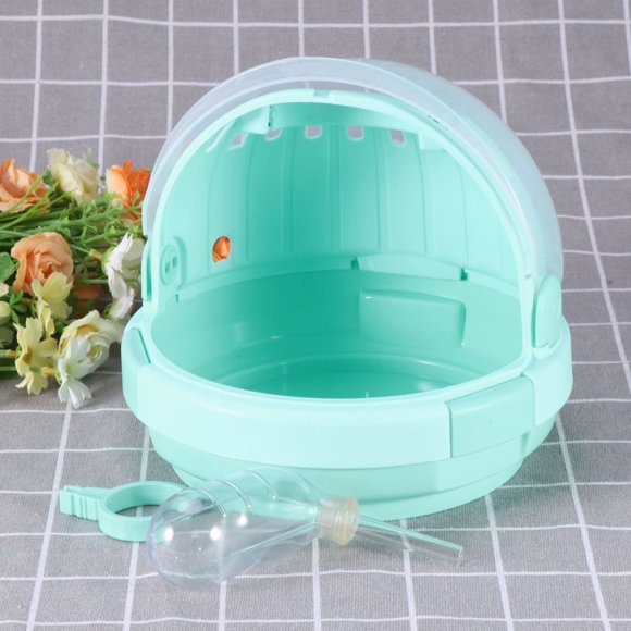 EXHUMKY Jaula Transparente Para Hamster Con Bebedero Y Material Para Uso Exterior