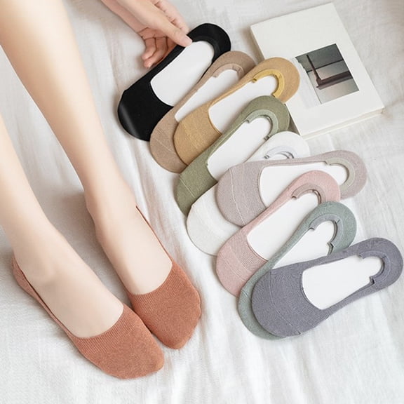 LSQii Womens Socks Casual LightWeight Thin Cotton Low Cut Socks Moisture Wicking Non Slip No-Show for Workout Summer Daily Leisure,Under $3