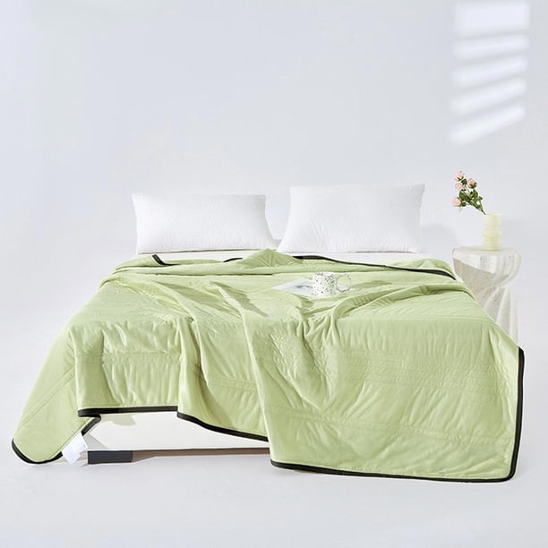 Edredón de verano suave y lavable, agradable para la piel – Manta transpirable con aire acondicionado para climas cálidos, ropa de cama de algodón ligera para dormitorio, residencia estudiantil