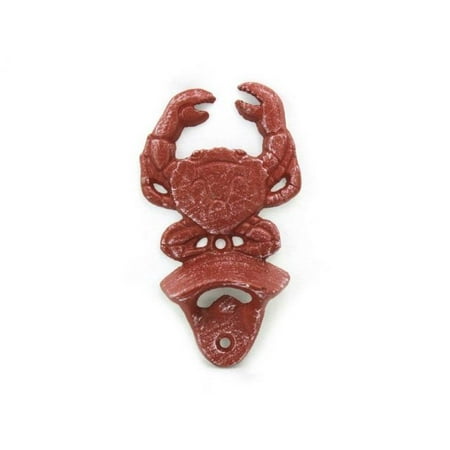 

[Pack Of 2] Red Whitewashed Cast Iron Wall Mounted Crab Bottle Opener 6